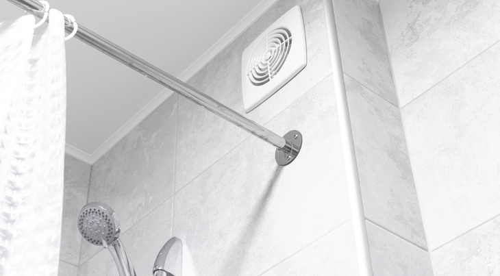 Bouche de ventilation (VMC) dans une salle de bain