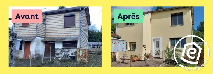 Avant/après d'une ITE réalisée par Effy